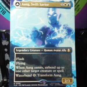 AANG, SWIFT SAVIOR BORDERLESS ~ Rare ~ TLA Avatar: The Last Airbender MTG 0298